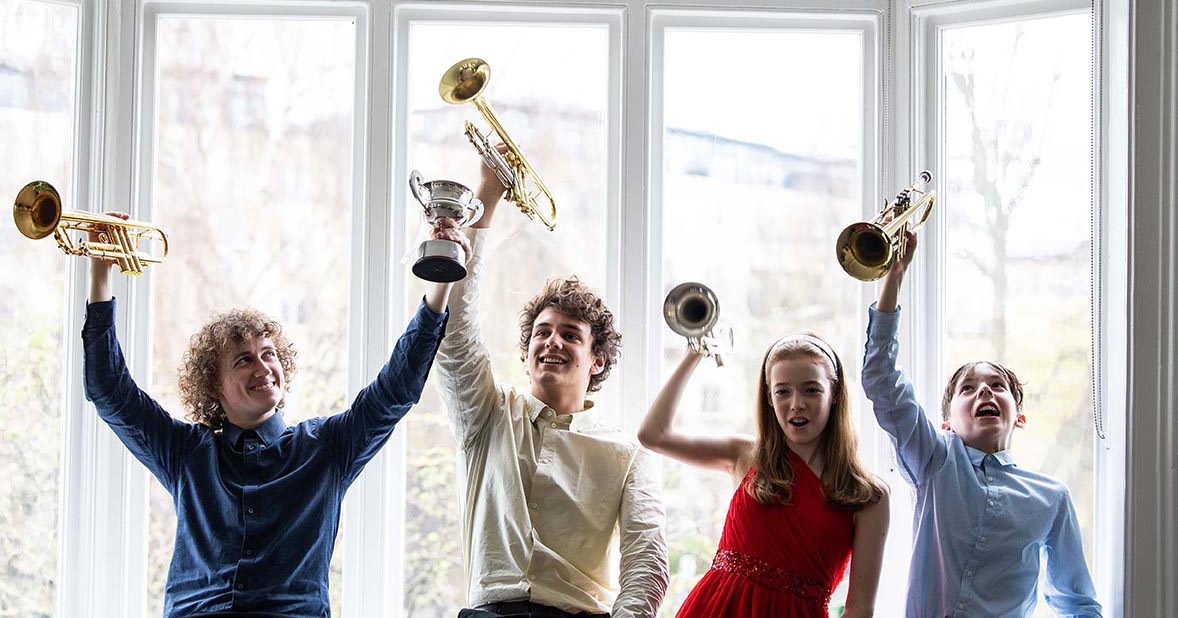 4 trumpeters from the 2025 Feis